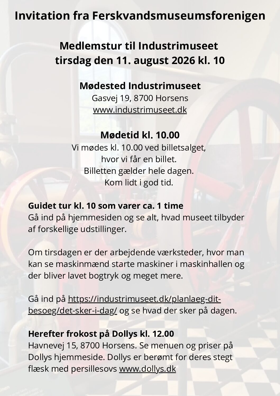 Forside-Invitation fra Ferskvandsmuseumsforenigen